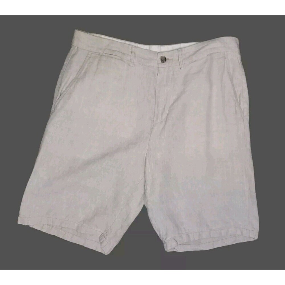 Old Navy Ultimate Slim Beige Linen Shorts Size 36 Golf Beach 10" Inseam